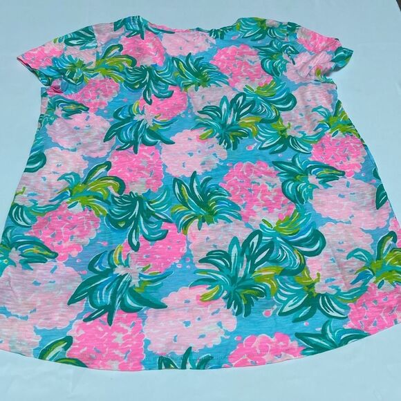Lilly Pulitzer Pink and Green Floral Tee - Picture 2 of 6